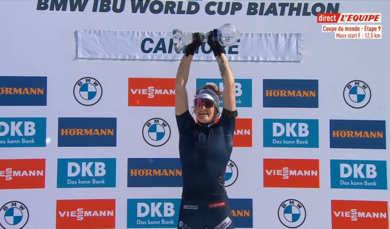 Malgré 41 points d&rsquo;avance, Lou Jeanmonnot livre un scénario haletant pour le petit globe