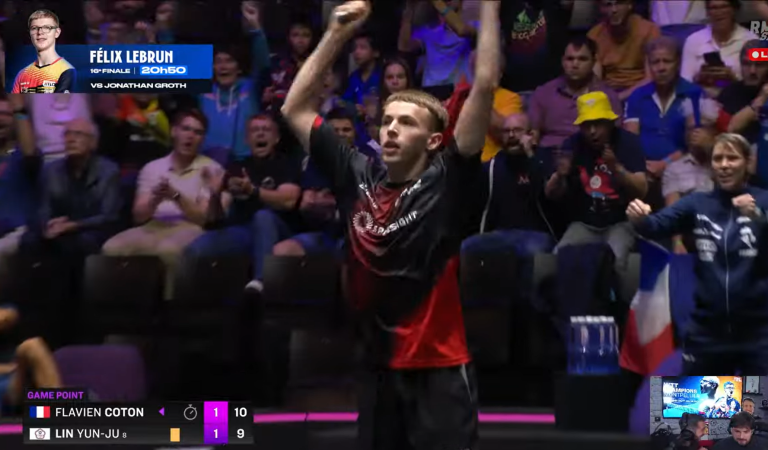 Tennis de table | La fin de match improbable de Flavien Coton à Montpellier