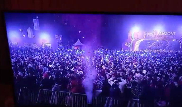 Des confettis lancés par erreur dans la fanzone quand Brahim Diaz rate son pénalty