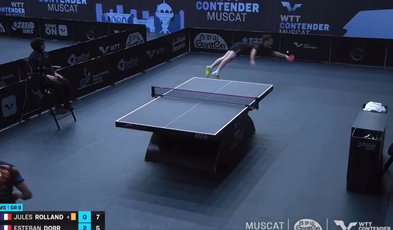 Tennis de table | Le plongeon surhumain d&rsquo;Esteban Dorr pour gagner le point