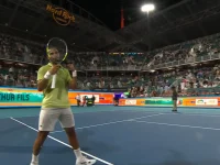 Arthur Fils célébrant sa victoire sur le court de Miami