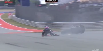 Jorge Martin rate sa célébration à Austin