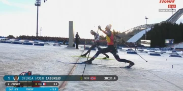 Éric Perrot perd d'un rien face à Sturla Laegreid