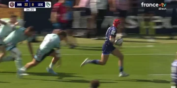 Essai de Louis Bielle-Biarrey avec l'UBB