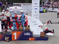 Chute sur le podium du Rallye de Croatie