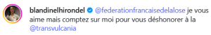 Blandine Hirondel trahit la FFL