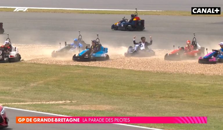F1 | La parade surréaliste des pilotes en karting à Silverstone