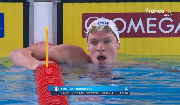Le résultat inattendu de Léon Marchand dès les séries du 200m papillon