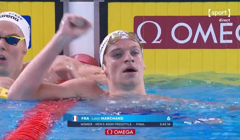Léon Marchand dégomme ses adversaires en finale du 400 mètres avec une large avance